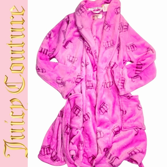 Juicy Couture Other - Juicy Couture Script Crown Logo Plush Collared Robe